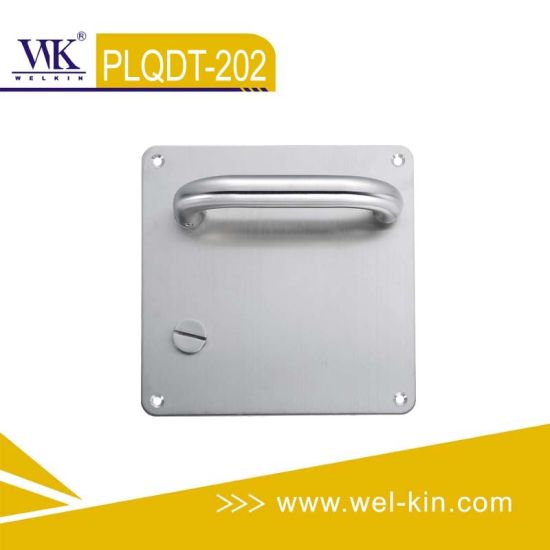 Manija de palanca de puerta de acero inoxidable en placa (PLQDT-202)