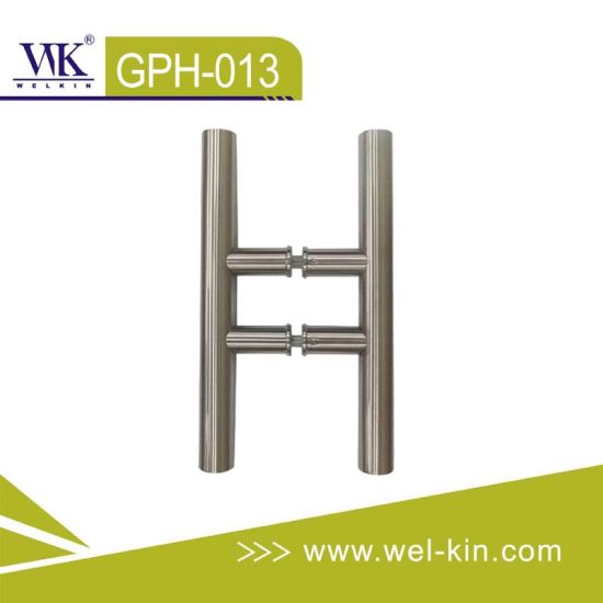 Manija de puerta de tubo circular en forma de H 304 de acero inoxidable personalizado (GPH-013)