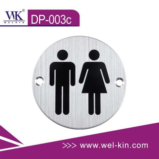Montado en la pared personalizado Baño Wc Braille Sign Stamping Door Sign Plate (DP-003c)