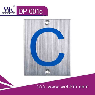 Señalización de metal de acero inoxidable Placa de señal de número de señal de puerta de hotel de todos los tamaños (DP-001C)