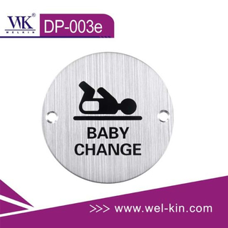 Placa de señalización de estampado de acero inoxidable para placa de señalización Wc de cambio de bebé (DP-003e)